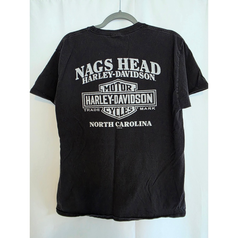 Harley Davidson Nags Head Motor Cycles T Shirt Mens Large Black Graphic Tee - Picture 2 of 4